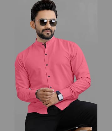 Ethnic Trendz Cotton Blend Regular Fit Solids Full Sleeves Men's Casual Shirt - Wine ( Pack of 1 )