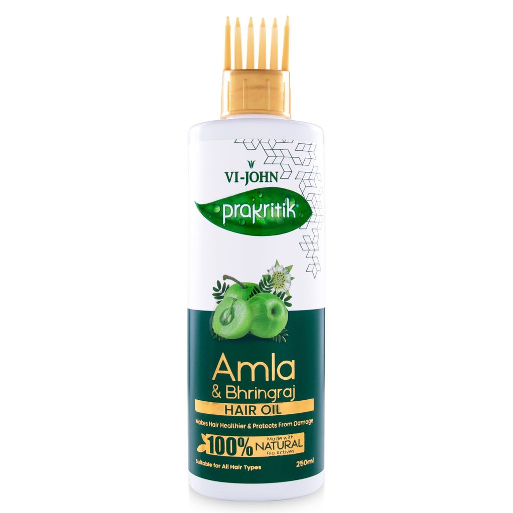 VI-JOHN Prakritik Amla & Bhringraj Hair Oil for Men & Women | 250ml |Repair Damage | Healthy Hair | 100% Natural Bio Actives
