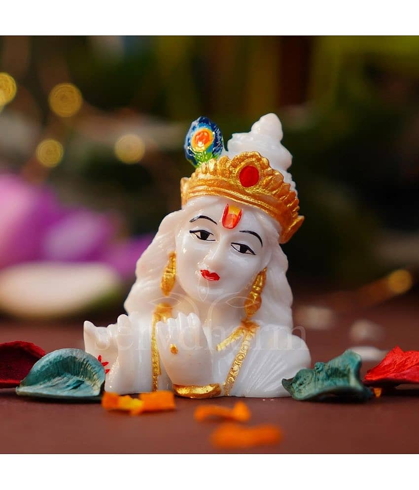 ServDharm Resin Lord Krishna Idol ( 7 cm )