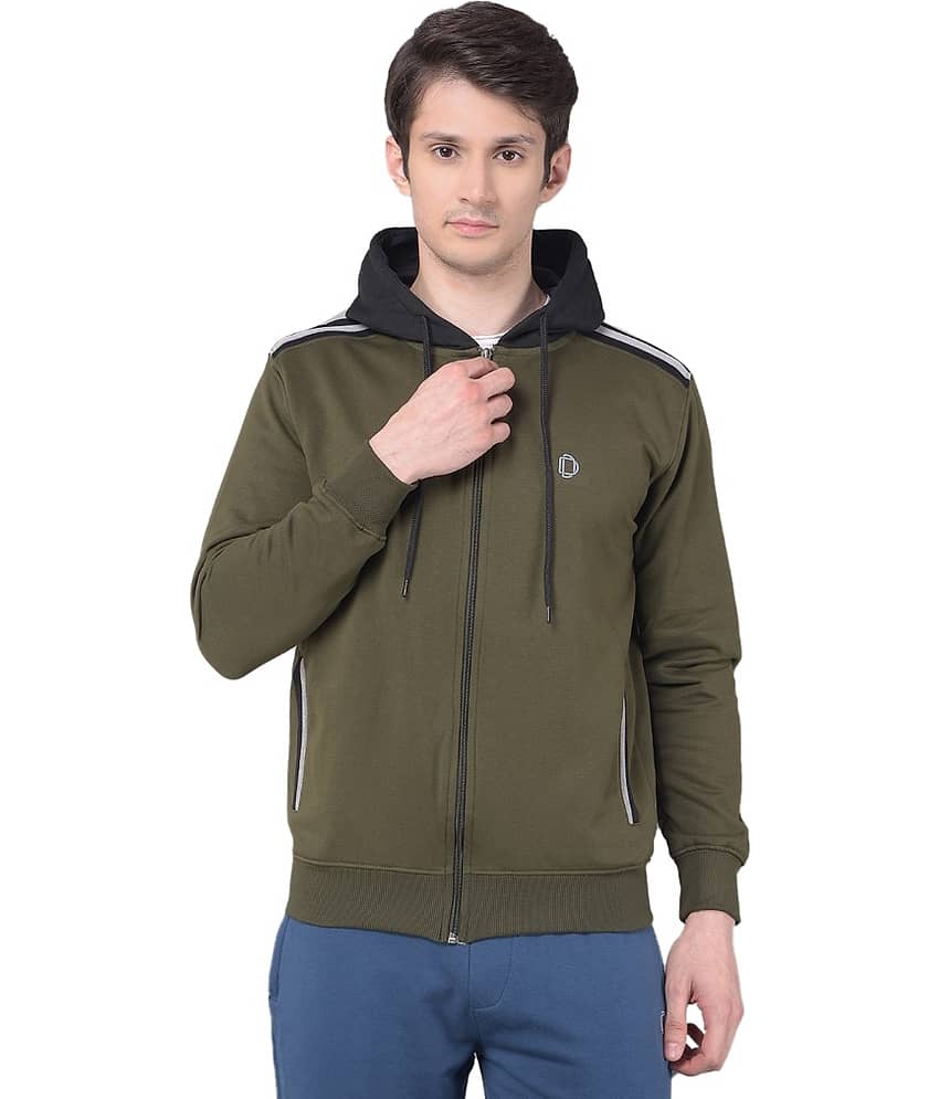 Dollar Cotton Hooded Men's Sweatshirt - Green ( Pack of 1 )