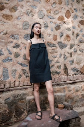 Rachel Slip Dress Black-XS
