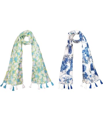 stolevilla Multi Printed Poly Cotton Yarn Stoles ( Pack of 2 )