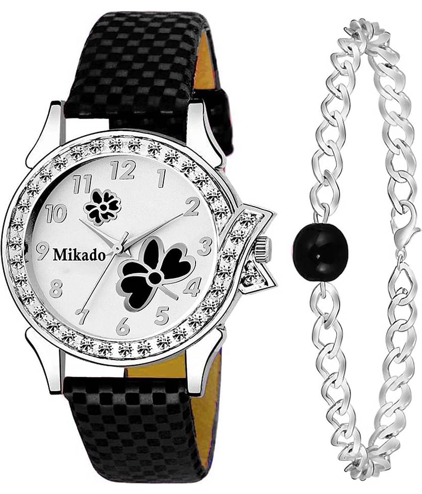 Mikado Leather Round Womens Watch