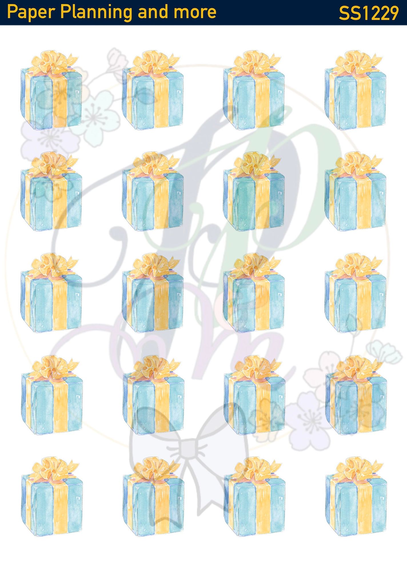 Watercolour Presents Sticker Sheet-Glossy
