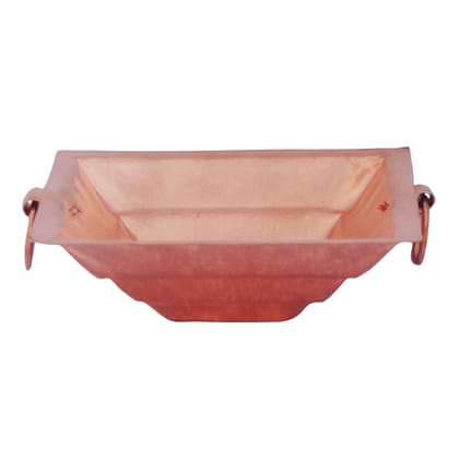 Traditional Copper Hawan Kund | Pure Copper Puja Yagya Kund, Length : 10 Inch (ZMAS294 F)