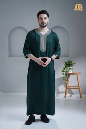 Nasser Green Moroccan Thobe For Men-S