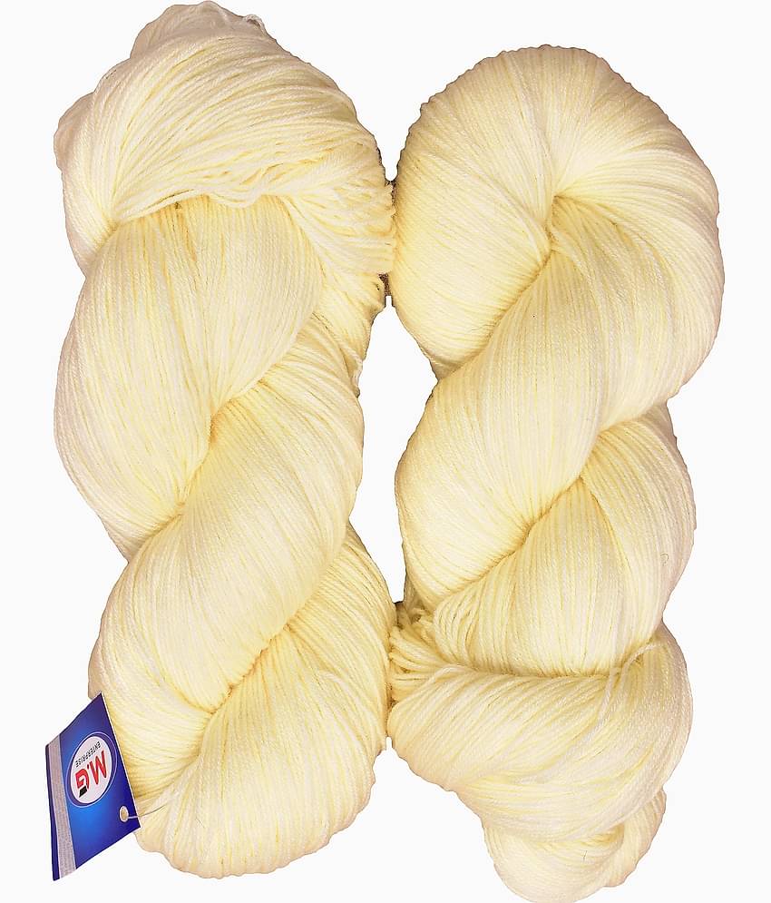 Knitting Yarn 3 ply Wool, Cream 200 gm  Best Used with Knitting Needles, Crochet Needles Wool Yarn for Knitting.