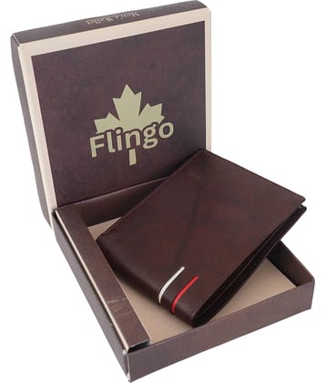 Flingo Leather Solid Men's Regular Wallet With 5 Slots For Card ( Brown , Pack of 1 )
