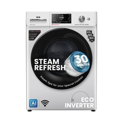 IFB 9 Kg 5 Star, DeepClean Tech, AI Powered, WiFi, Fully Automatic Front Load Washing Machine (EXECUTIVE SXN 9014K CMS, PowerSteam, 9 Swirl, Steam Refresh, Inbuilt Heater, Eco Inverter, Rich Silver) IFB 9 Kg 5 Star, DeepClean Tech, AI Powered, WiFi, Full
