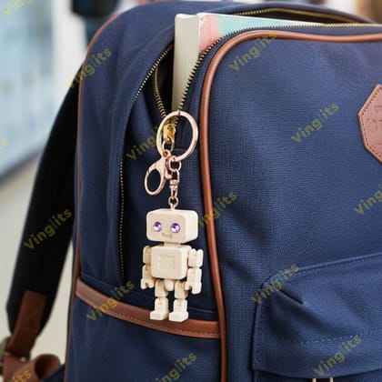 Vinglits Fantasy Shelf 3D Printed Keychains – Articulated Animal Toys, Pocket-Friendly Keyrings, Stress Relief Desk Toys for Kids & Adults, Collectible Accessories (Robots - Rory, Medium)