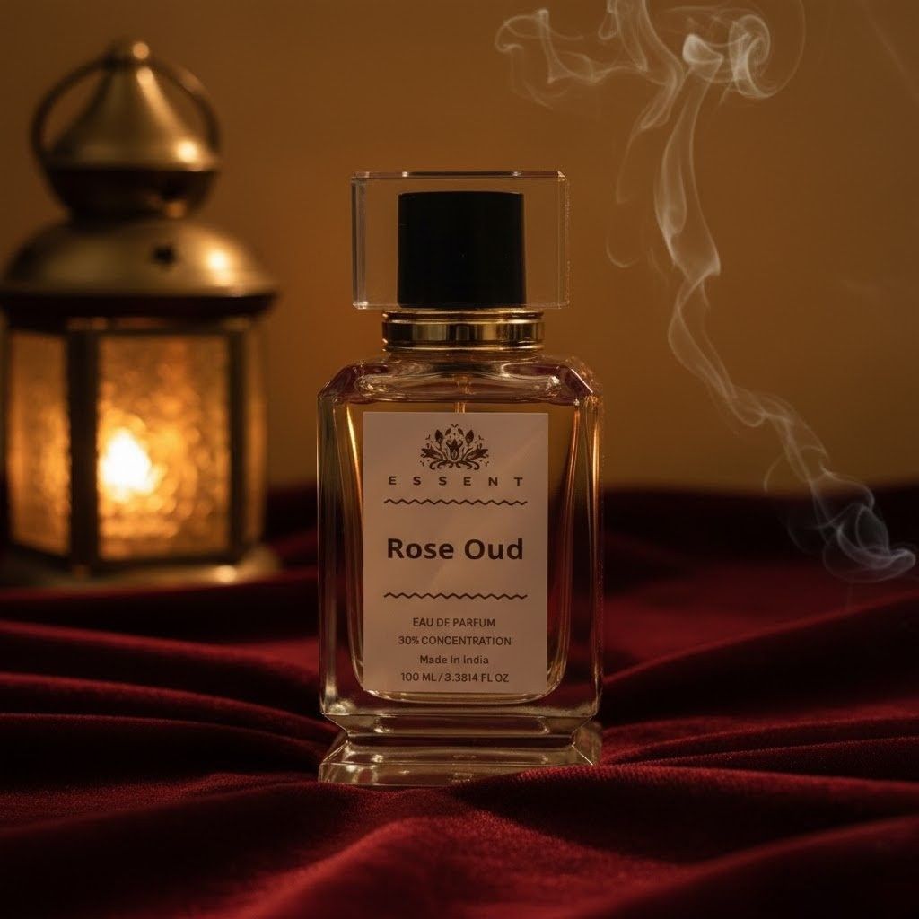 Essent Perfumes Rose Oud Eau de Parfum (EDP) – Rose Oud Floral Woody Long Lasting Perfume – Unisex Fragrance