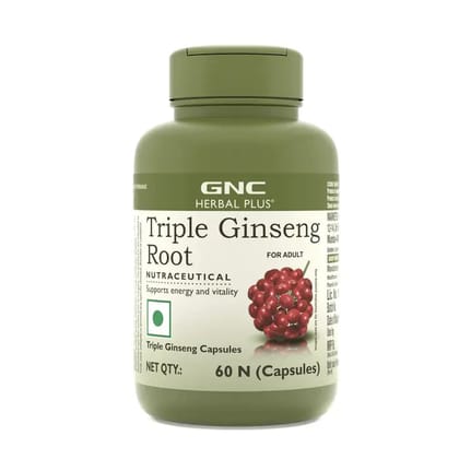 GNC Herbal Plus Triple Ginseng Root-60 Capsules