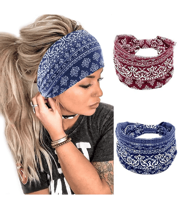 Flyhomes Black,Blue,Maroon Cotton Women's Headwrap ( Pack of 1 )