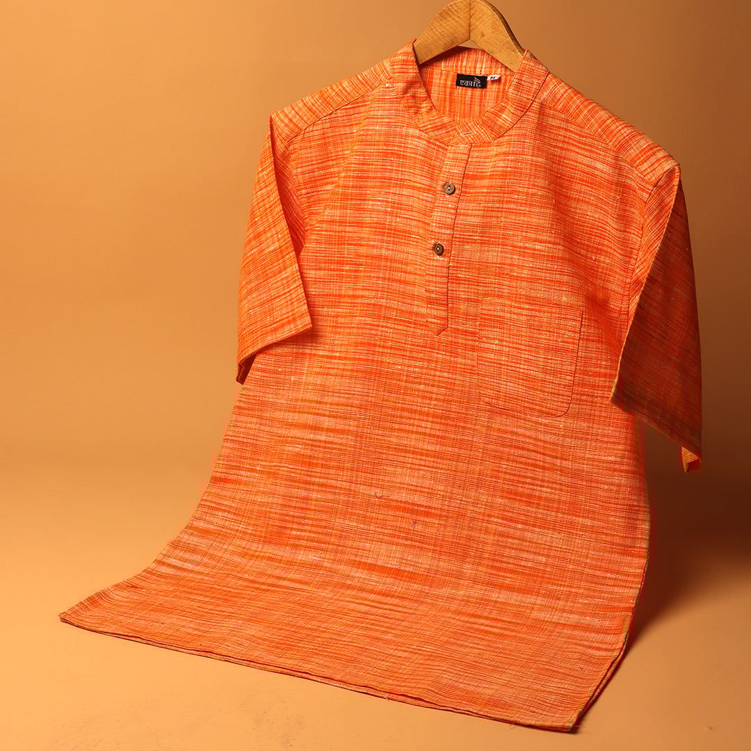 Khadi Kurta Shirt #84-XS / Half Sleeve