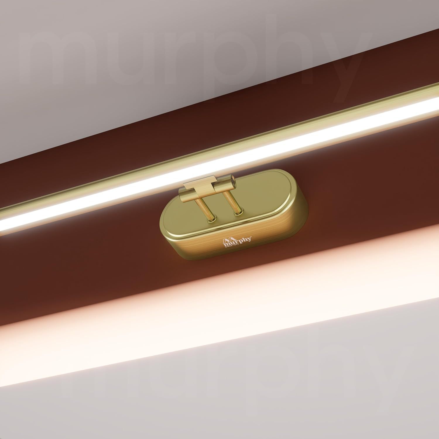Murphy 12W Colour Changing 3in1 Brass Finish LED Mirror Light (Cool White, Warm White, Neutral White) | Adjustable Angle | Modern Vanity/Dressing/Bathroom Wall Light-CW+WW+NW / Pack of 2