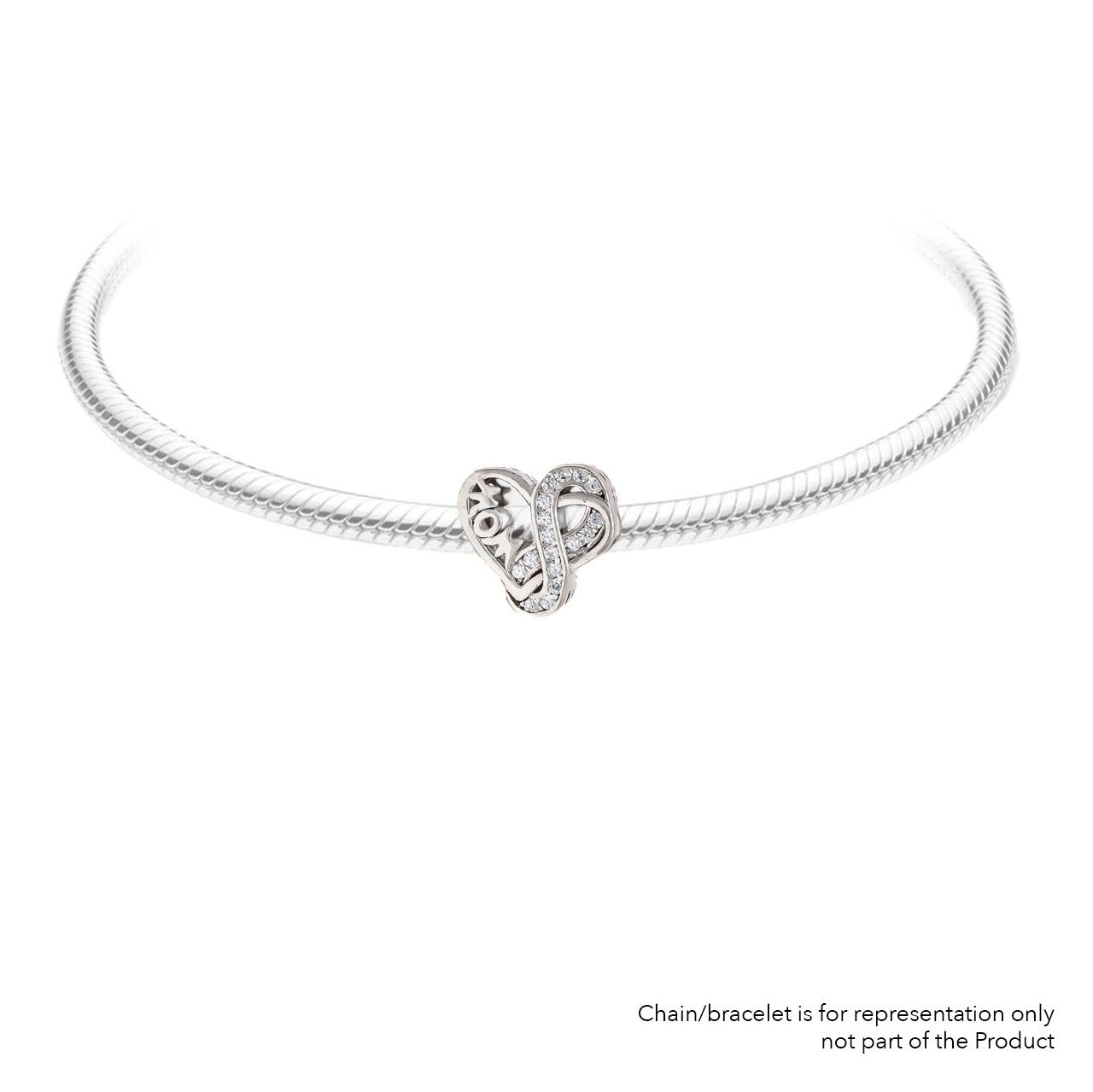Infinity love Mom | 925 Silver charms for Bracelets / Chain-Free / Silver / Modern