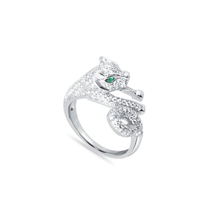 Silver Panther Ring for Women