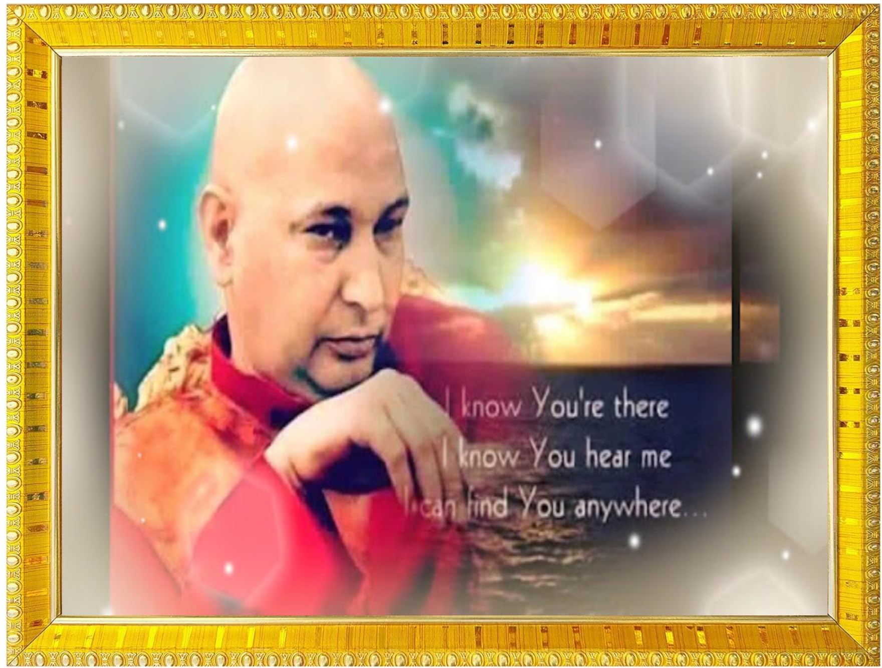 NOKKES Jai Guru Ji Swaroop Shukrana Guru Ji Golden 5X7 Inch Photo Frame_AQW1
