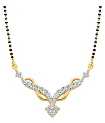 Vighnaharta Pretty Paisley Gold and Rhodium Plated Mangalsutra