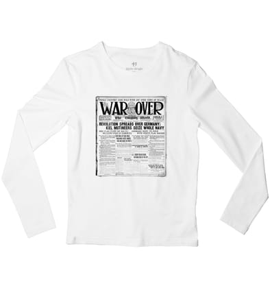 WWI War Over Full Sleeve T-shirt-38 - S / White