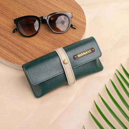 PERSONALISED STRIPE EYEWEAR CASE - GREEN