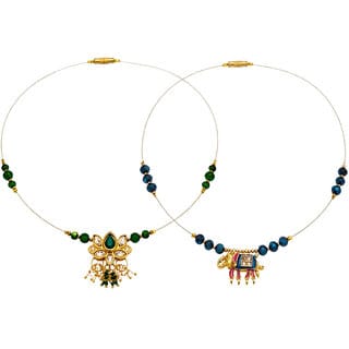 Invisible Chain 1 Layer, Navy Blue and Dark Green Colour, 2 Qty