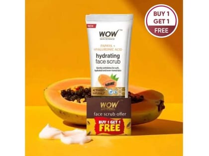 Buy 1 Get 1 Free - WOW Papaya & Hyaluronic Acid Face Scrub  (100 ml x 2) 
