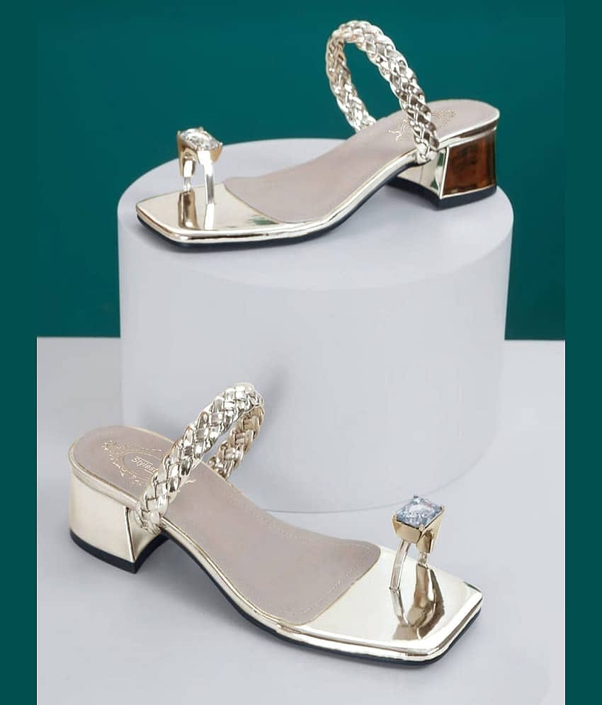 Stylestry Gold Women's Sandal Heels