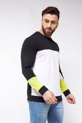 Oversized Black and White Color Block  T-Shirt - M