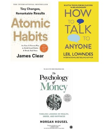 ( Combo Of 3 Pack ) Atomic Habits & How to Talk to Anyone & The Psychology of Money - Paperback , English , Book -