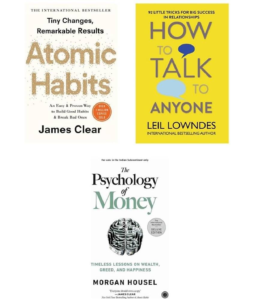 ( Combo Of 3 Pack ) Atomic Habits & How to Talk to Anyone & The Psychology of Money - Paperback , English , Book -
