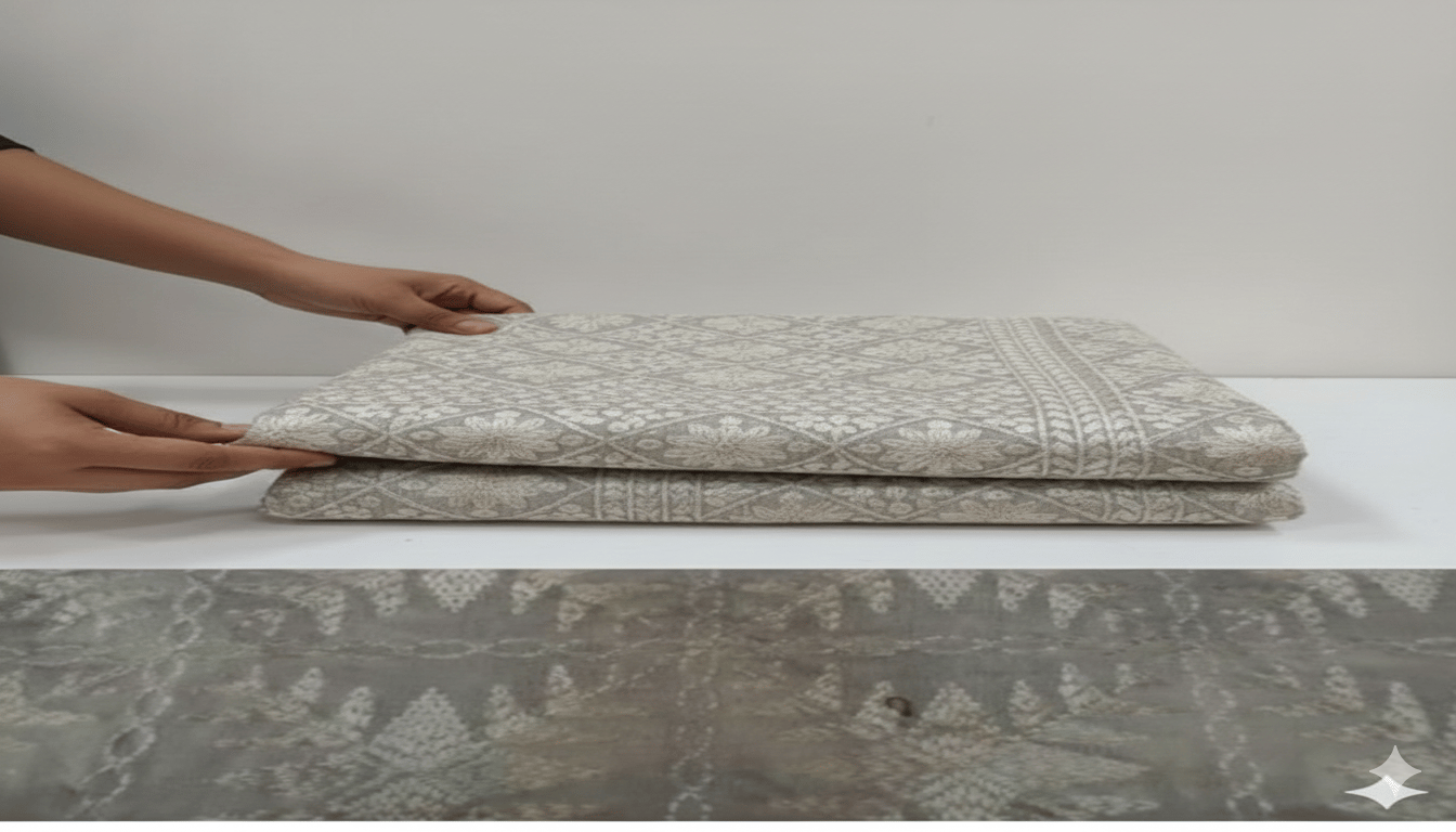 SOOD ARTISANS White Dyable Chiffon Dupatta