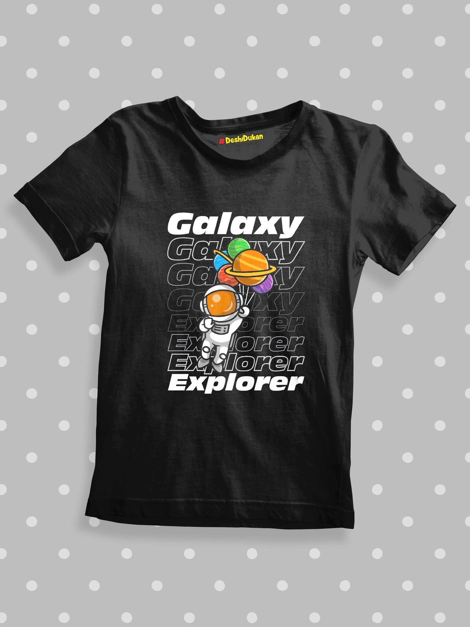 Galaxy Explore kids T-shirt-Black / 7-8 Year