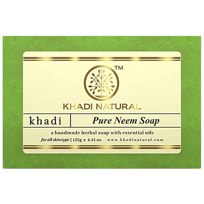 Khadi Natural Pure Neem Handmade Herbal Soap, 125 g