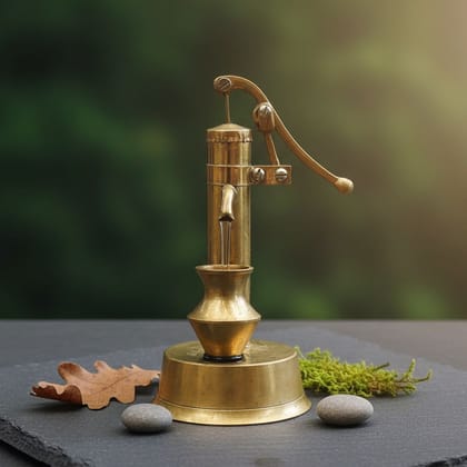 Brass Mini Hand Pump Toy | Working Miniature Play Set | Collectible Decor, Height : 5 Inch (FMAS037)