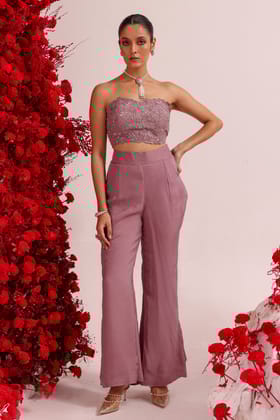 Shadow lavender wrap pant set-XS