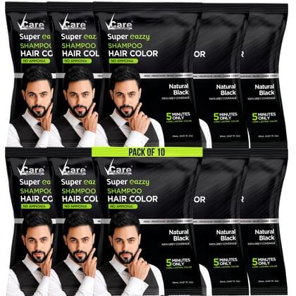 VCare Super Eazzy Hair Colour Shampoo for Women and Men 20ml