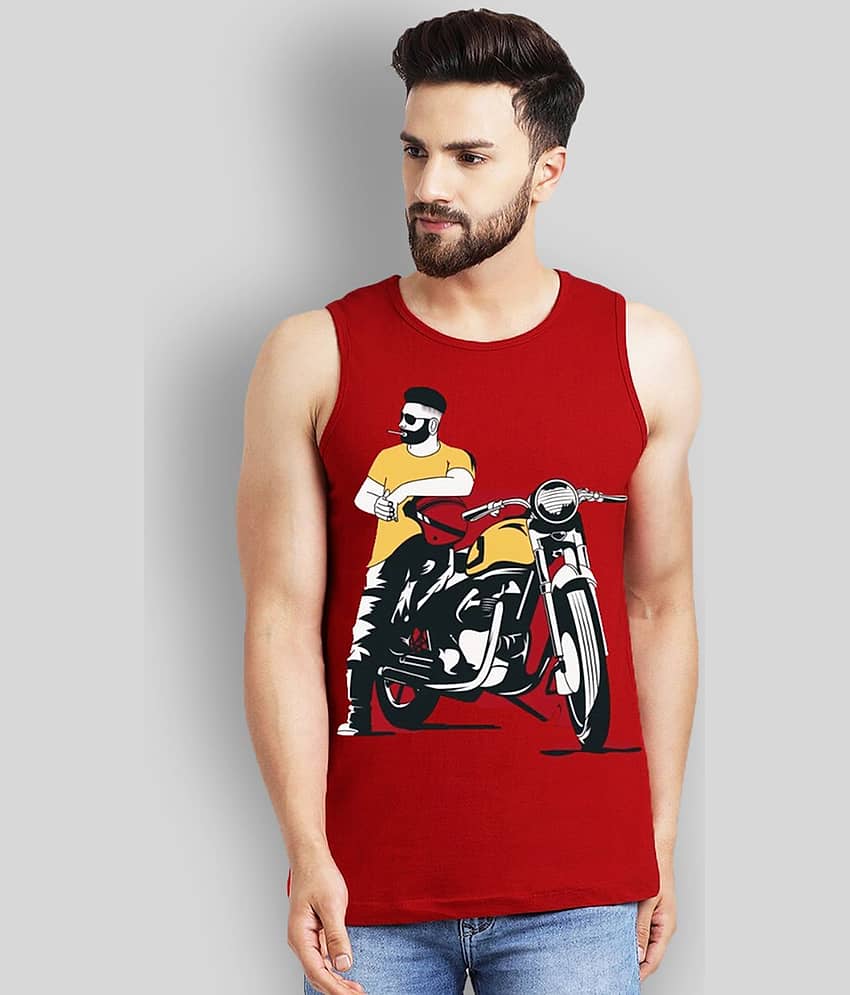 Leotude Pack of 1 Cotton Blend Regular Fit Men's T-Shirt ( Red )