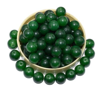 Green Round Painted Glass Beads For Jewelry Making , (10 MM) ,BWGB-247-1 String in 80 Pieces / 10 MM