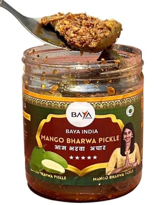 Baya India Homemade Aam ka Sukha Bharwa Achar | Dry Mango Pickle | Less Mustard Oil | Traditional Recipe | Spicy & Tangy | No Chemical & No Preservatives | Stuffed dry mango pickle | 250g Baya India Homemade Aam ka Sukha Bharwa Achar | Dry Mango Pickle | Less Mustard Oil | Traditional Recipe | Spicy & Tangy | No Chemical & No Preservatives | Stuffed dry mango pickle | 250g
