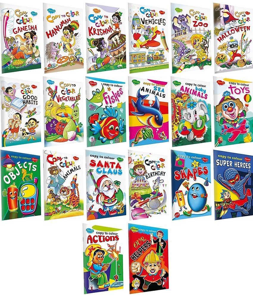 My First Learning Colouring Bag - Set of 20 Exciting Colouring Books Product Bundle | Super jumbo combo for collecters and library colouring books