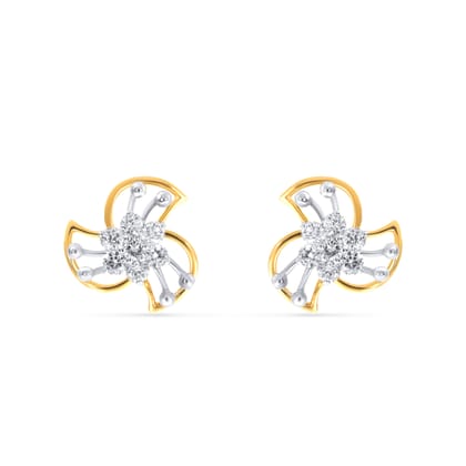 Senco Gold Stunning Wind Wheel Diamond Studs (2.1 gram / 0.24 Ct / HI-SI / 18K Yellow Gold)