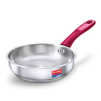 Prestige Platina Popular Stainless Steel Unique Impact Forged Bottom Fry Pan 26cm (3 L) (Silver)