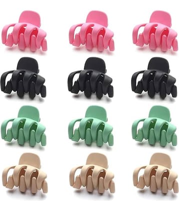 12 Pcs Hair Clutcher Set | Strong Grip Hair Clips for Women & Girls | Stylish Matte Finish Flower & Claw Clips for Daily Use, Party & Casual Hairstyles | Durable, Lightweight & Comfortable (matte hair cluther)