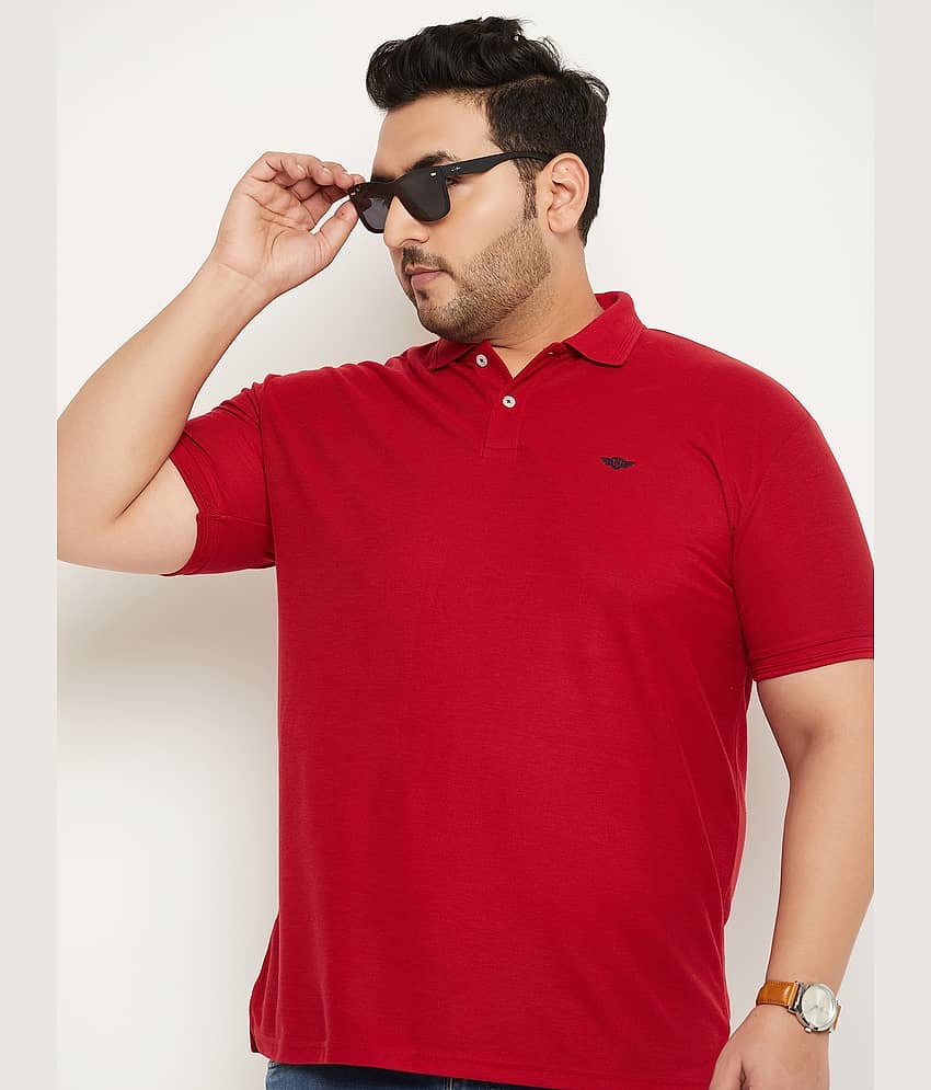 GET GOLF Pack of 1 Cotton Blend Regular Fit Solid Half Sleeves Men's Polo T Shirt ( Maroon )