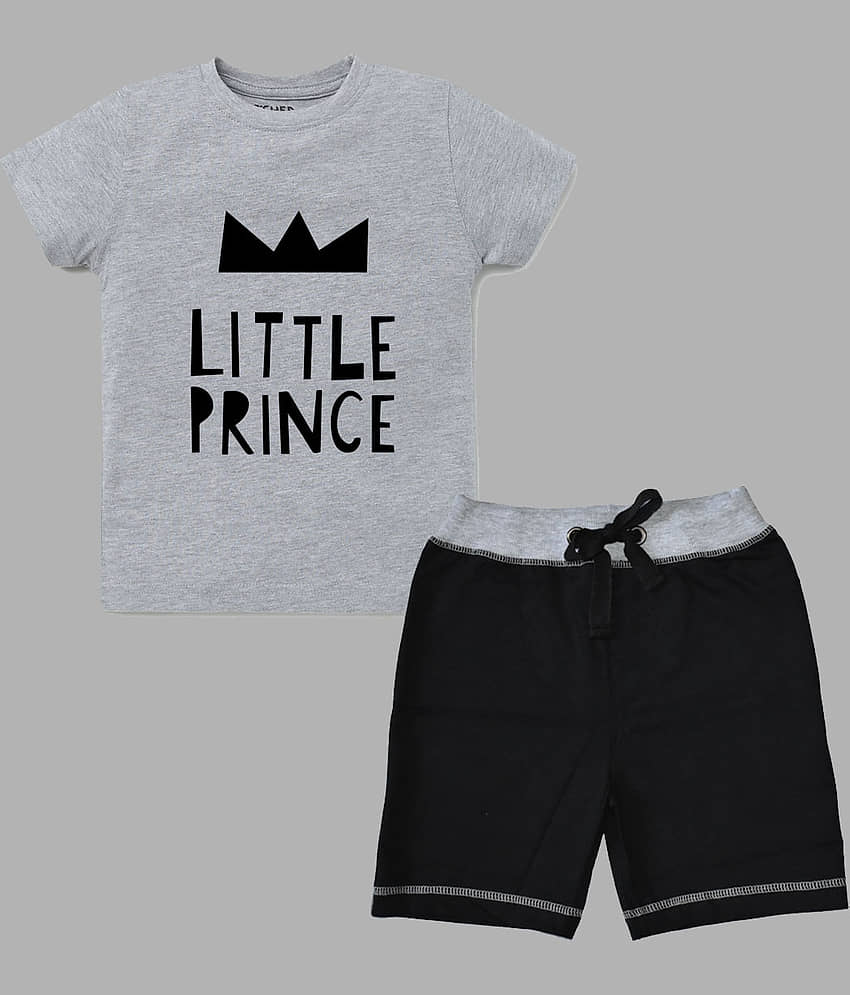 ETCHED DESIGN Pack of 1 Boys Cotton T-Shirt & Shorts Set ( Multicolor )