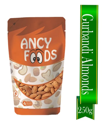 Ancy Gurbandi Almonds 250 Grams with Rich Flavor, High Antioxidant Content, and Brain-Boosting Nutrition for Daily Vitality and Wellness |Packed with Energy to Support Kids’ Learning, Adults Ancy Gurbandi Almonds 250 Grams with Rich Flavor, High Antioxidant Content, and Brain-Boosting Nutrition for Daily Vitality and Wellness |Packed with Energy to Support Kids’ Learning, Adults