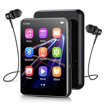 AUDIOCULAR M31 32GB Portable Mp3 Music Player with Bluetooth, 2.4” LCD Touch Screen, Video Playback, Built-in Speaker, Voice Recording Function Mini HiFi Lossless Digital Audio Player (32GB - Black) 32GB - Black / 6.8*5*1cm