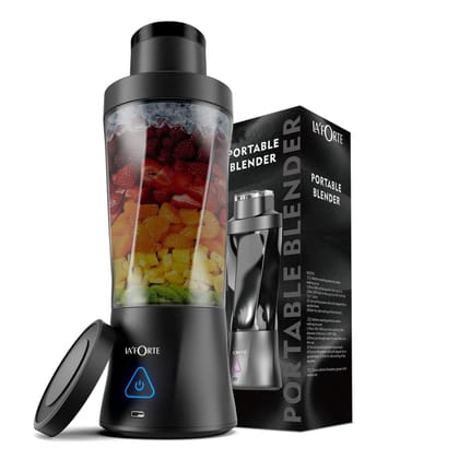 LA’ FORTE Portable Blender | 600ml Cup | 360W Powerful DC Motor | 6000mAh Rechargeable Battery | High-Speed Smoothie Maker | Travel-Friendly Juicer Mixer for Smoothies, Shakes & Juices LA’ FORTE Portable Blender | 600ml Cup | 360W Powerful DC Motor | 600