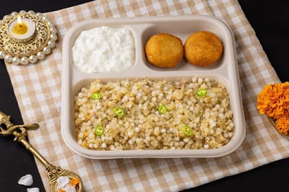 Sabudana Khichdi Curd Meal With Aloo Pattice